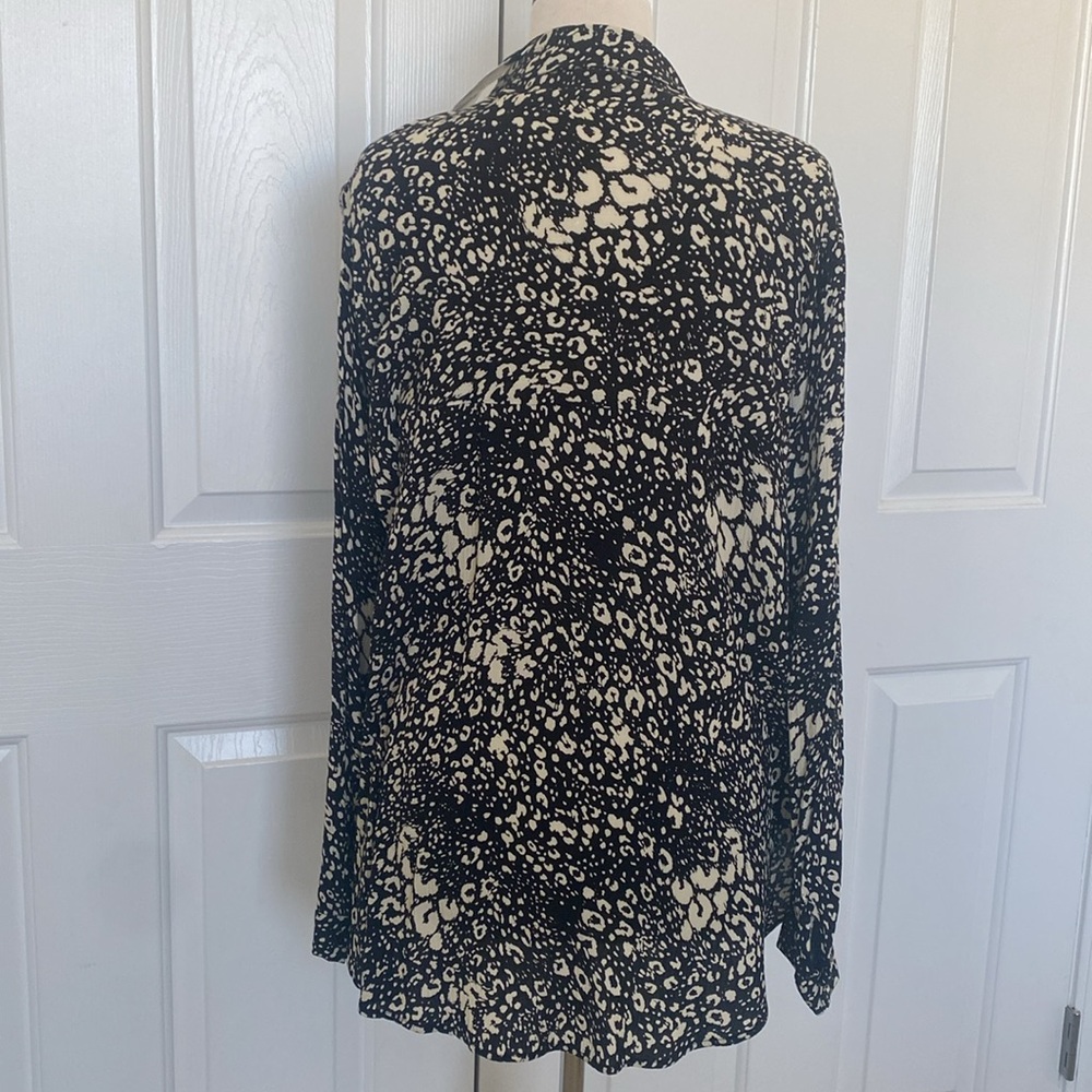 Zara Leopard Print Wrap Blouse Top Size XXL - Picture 7 of 10